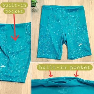 Brooks Method 8" Short Tights Lagoon Speckle, Women's Large (L)